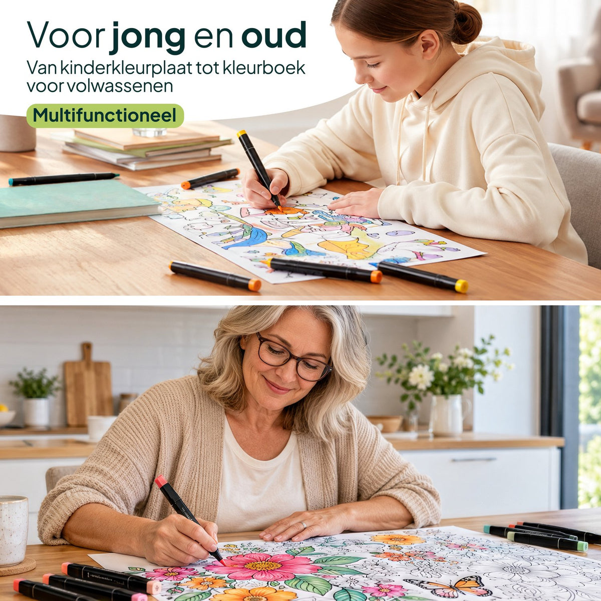 Twinmarkers 300 stuks voor volwassenen - Alcohol markers - Stiften - Markeerstiften