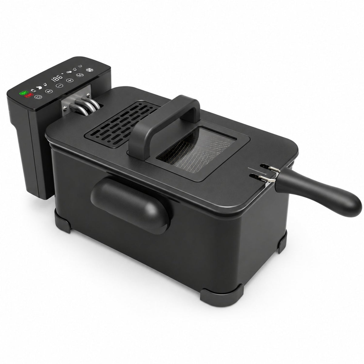 Frituurpan 3L - 2000W - 6 Programma’s - Digitaal Display - Koude Zone - Kijkvenster - Zwart