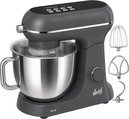 Luxe Keukenmixer - 7L Mengkom met Verwarmde Bodem - Rijsfunctie - Touchscreen & Timer - Vaatwasserbestendig - Keukenmachine - Keukenrobot - Grijs