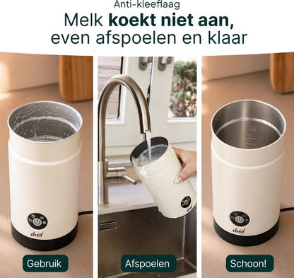 Melkopschuimer - PFAS-vrij - 4-in-1 Melkschuimer - Elektrische Melkklopper - Creme