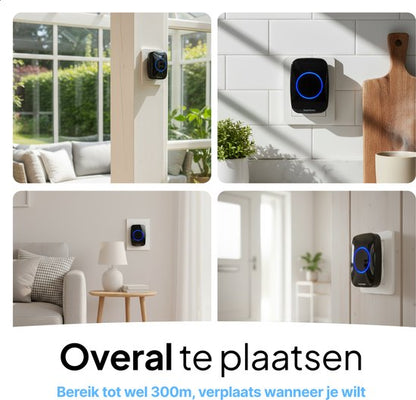 Draadloze Deurbel -  IP44 Waterdicht - Met ontvanger