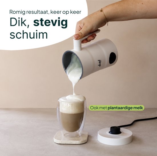 Melkopschuimer - Schenktuit - 4-in-1 Melkschuimer - Elektrische Melkklopper - Creme