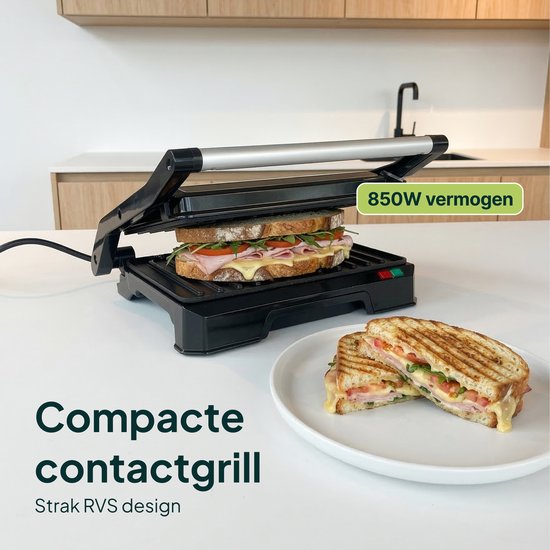 Tosti Apparaat voor 2 Tosti's - Grill IJzer & Contactgrill