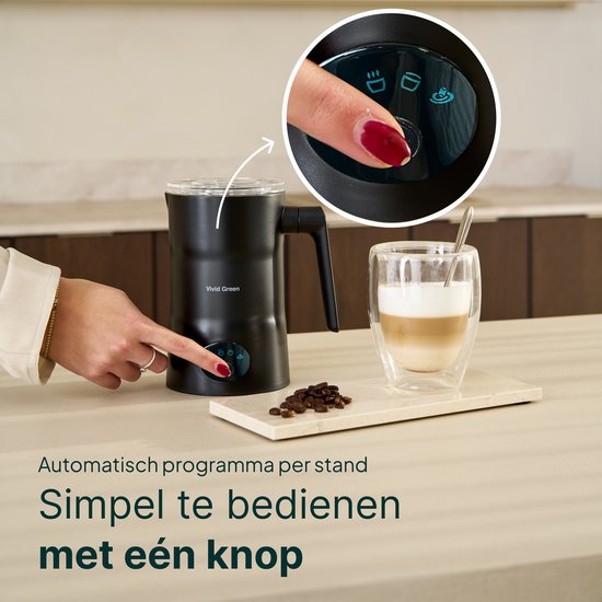 4-in-1 Melkopschuimer met Antikleeflaag