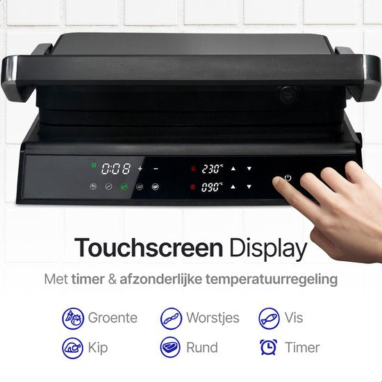 Rurido XL Tosti Apparaat 2000W – Uitneembare Platen & Vaatwasserbestendig – Groot Grilloppervlak – 180° Openklapbaar – Contactgrill – Panini Grill – Grill Apparaat – Tosti ijzer