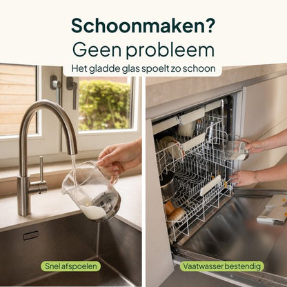 Glazen Melkopschuimer - Warm & Koud Schuim - 4-in-1 - Elektrische Melkschuimer - PFAS-vrij & BPA-vrij - Vaatwasserbestendig