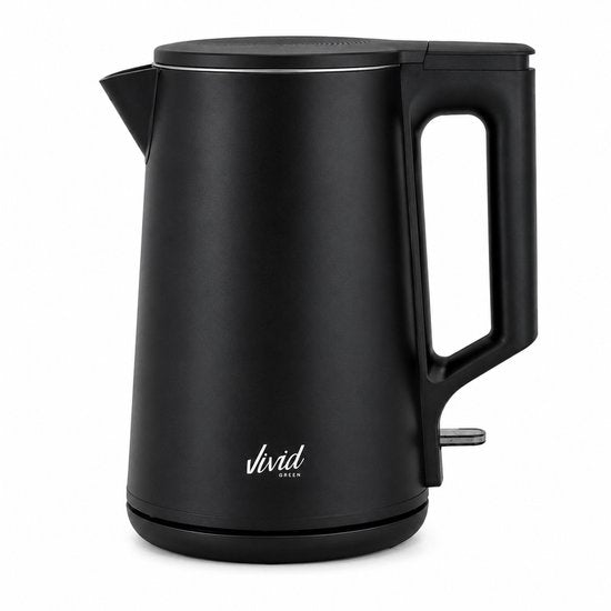 Waterkoker - 1.7L - Dubbelwandig - BPA-vrij - RVS - 2000W - Elektrisch - Zwart