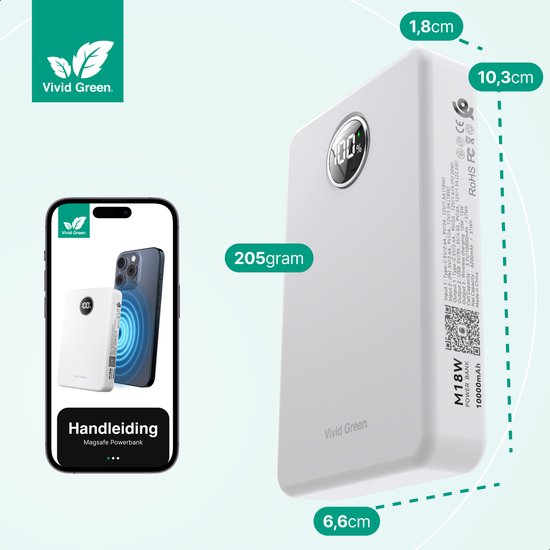 Draadloze Powerbank 10.000 mAh