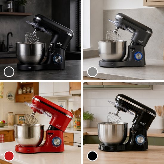 2000W Keukenmixer - Geschikt voor Zwaar Deeg - 6,2L Mengkom - Keukenmachine - Keukenrobot - Crème