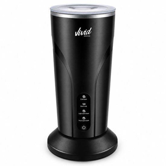 Melkopschuimer - PFAS-vrij - 4-in-1 Melkschuimer - Elektrische Melkklopper - Zwart
