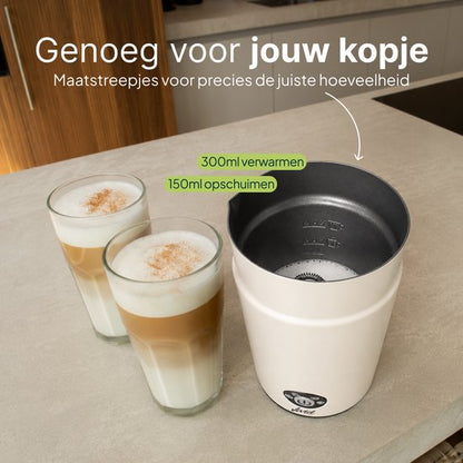 Melkopschuimer - PFAS-vrij - 4-in-1 Melkschuimer - Elektrische Melkklopper - Creme