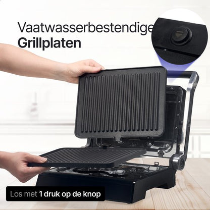Rurido XL Tosti Apparaat 2000W – Uitneembare Platen & Vaatwasserbestendig – Groot Grilloppervlak – 180° Openklapbaar – Contactgrill – Panini Grill – Grill Apparaat – Tosti ijzer