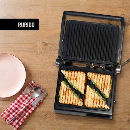 Rurido XL Tosti Apparaat 2000W – Uitneembare Platen & Vaatwasserbestendig – Groot Grilloppervlak – 180° Openklapbaar – Contactgrill – Panini Grill – Grill Apparaat – Tosti ijzer