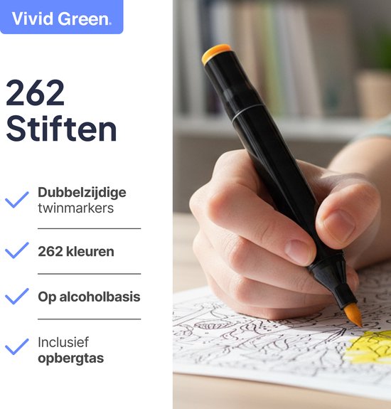 Twinmarkers 262 stuks voor volwassenen - Alcohol markers