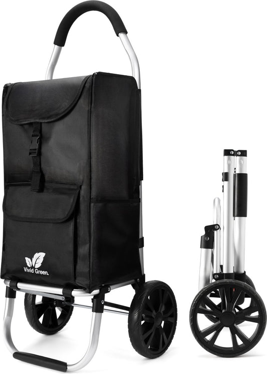 Boodschappentrolley - Boodschappenwagen - Trolley Met Wielen - Opvouwbaar - Afneembare Boodschappentas