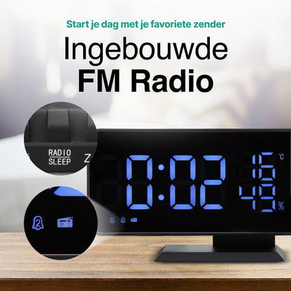 Digitale Wekkerradio met Projectie - Wekkers Digitaal