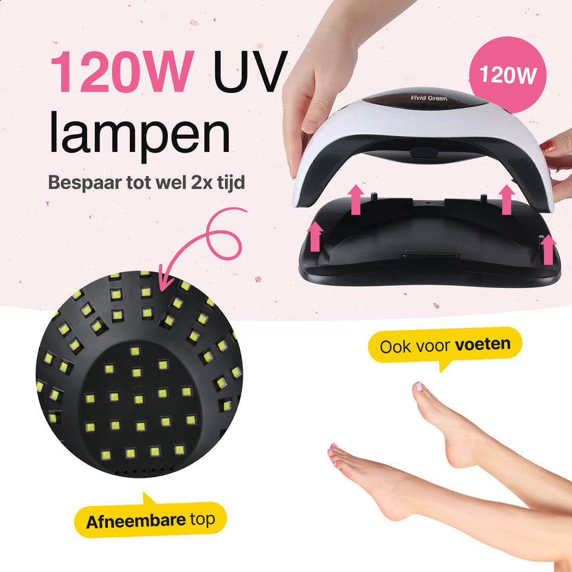 Nagellamp voor Gellak 120W - UV Lamp Gelnagels - Gellak - Led Lamp Nagels - Nageldroger - Nagellak Droger - 120W