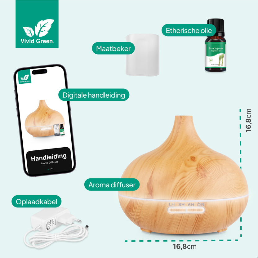 Aroma Diffuser 550ML - Luchtbevochtiger - Aromatherapie - Geurverspreider