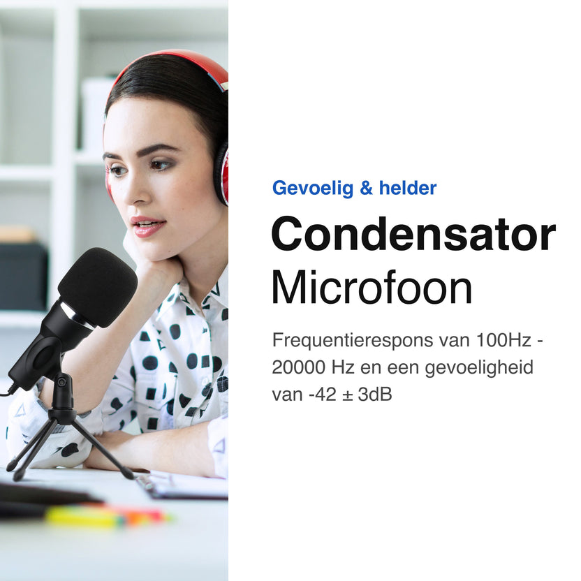 USB Microfoon met standaard - Gaming - Podcast - Voor Pc en console