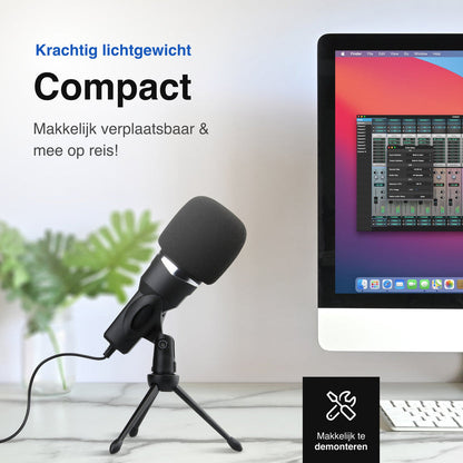 USB Microfoon met standaard - Gaming - Podcast - Voor Pc en console