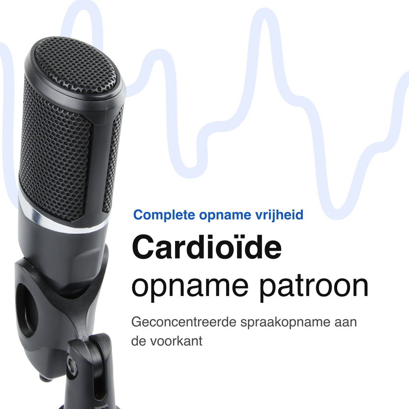 USB Microfoon met standaard - Gaming - Podcast - Voor Pc en console