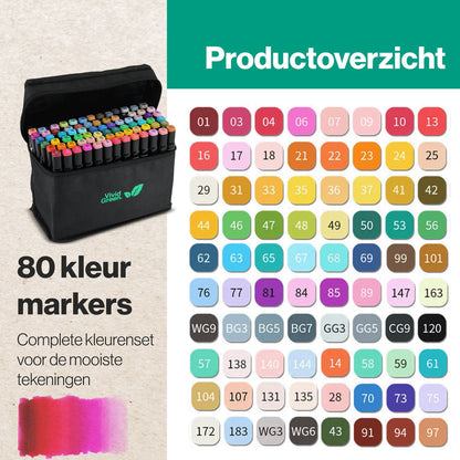 Twinmarkers 80 stuks voor volwassenen - Alcohol Markers - Stiften - Markeerstiften
