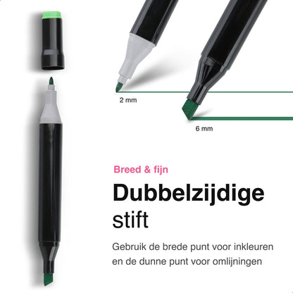 Twinmarkers 80 stuks voor volwassenen - Alcohol Markers - Stiften - Markeerstiften