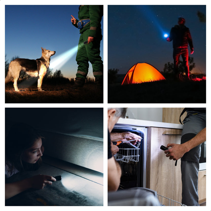 Zaklamp LED 5000mAh Oplaadbaar - Militaire - 2500 Lumen - Zwart