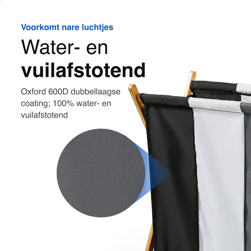 Wasmand met 3 vakken - Wassorteerder - Opvouwbaar