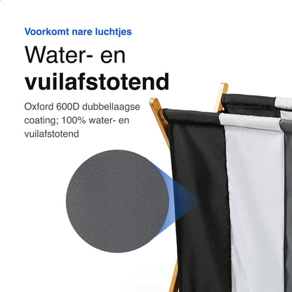 Wasmand met 3 vakken - Wassorteerder - Opvouwbaar