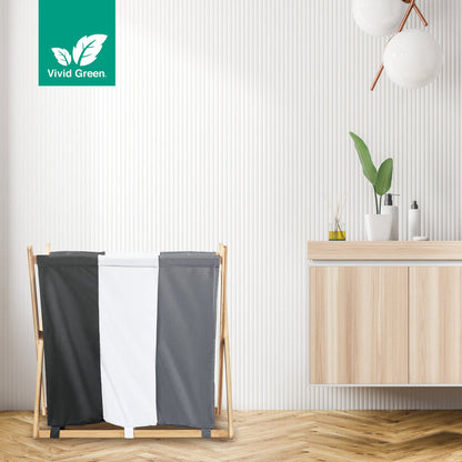 Wasmand met 3 vakken - Wassorteerder - Opvouwbaar