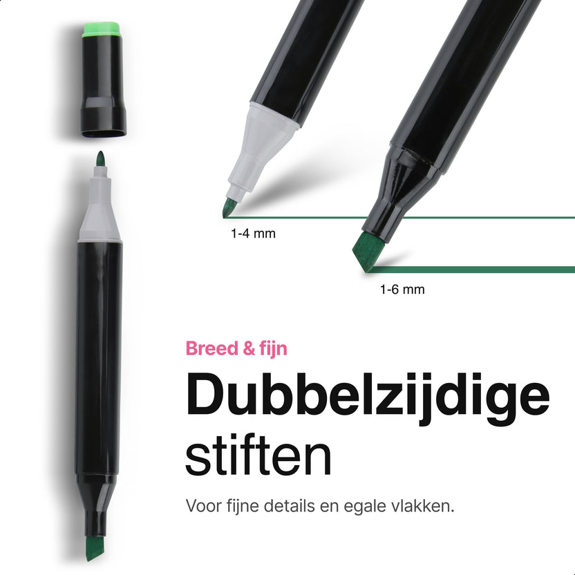 Twinmarkers 168 stuks voor volwassenen - Alcohol markers - Stiften - Markeerstiften