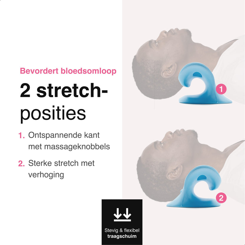 Nekstretcher- Massage kussen - Blauw