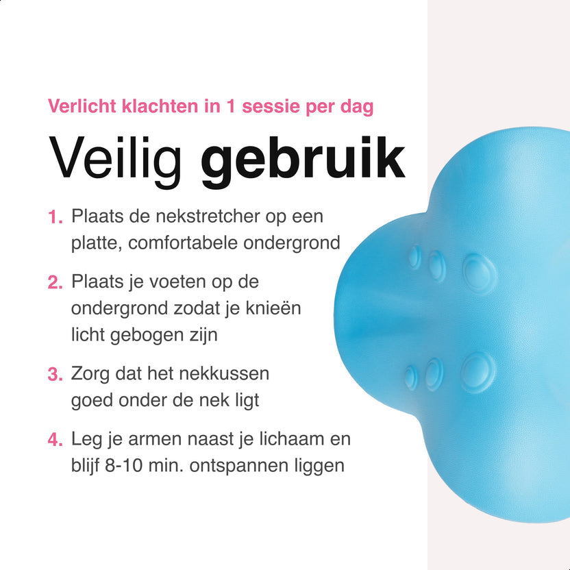 Nekstretcher- Massage kussen - Blauw