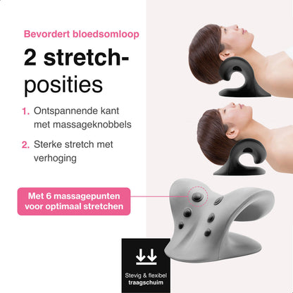 Nekstretcher- Massage kussen - Zwart