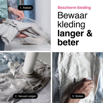 Vacuumzakken 14 Stuks / 4 Maten - Dekbedden & Kleding - Vacumeerzakken - Reiszakken - Incl. Handpomp