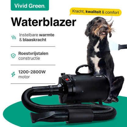 Hondenfohn met geluidsdemper 2800W - Waterblazer hond - Zwart