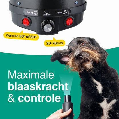 Hondenfohn met geluidsdemper 2800W - Waterblazer hond - Zwart