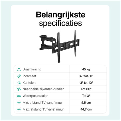 Tv Beugel Draaibaar en Kantelbaar - Muurbeugels - TV beugels