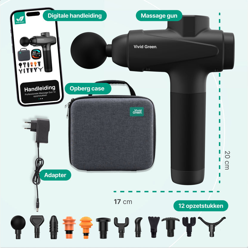 Pro Massage Gun 12 Accessoires - Apparaat - Sport en Relax Massage