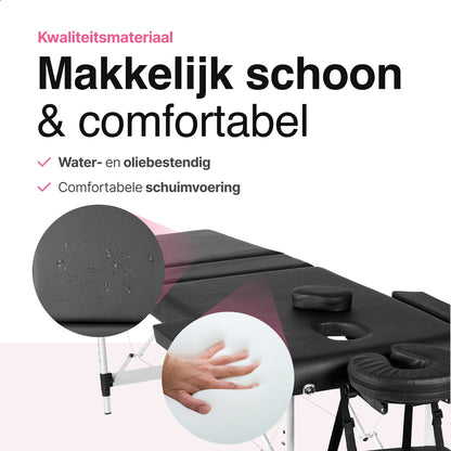 Massagetafel 3 zones - Inklapbaar - Max Draagvermogen 230 KG