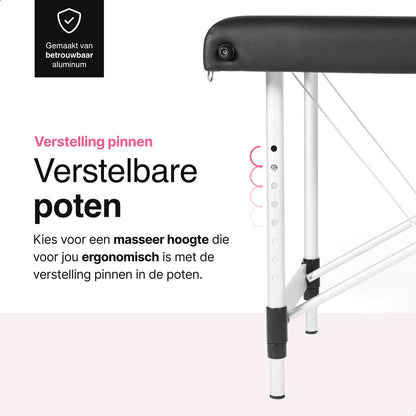 Massagetafel 3 zones - Inklapbaar - Max Draagvermogen 230 KG