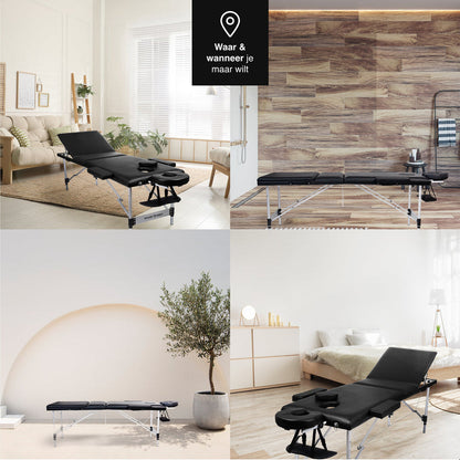 Massagetafel 3 zones - Inklapbaar - Max Draagvermogen 230 KG