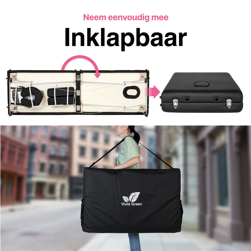 Massagetafel 3 zones - Inklapbaar - Max Draagvermogen 230 KG