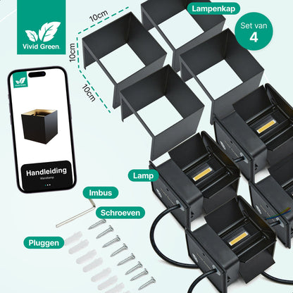 Wandlamp - 4 pack - Werkt op netstroom - 3000K
