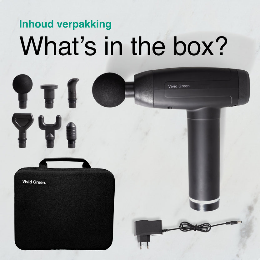Massage Gun met 6 Opzetstukken & Opbergcase - Professioneel
