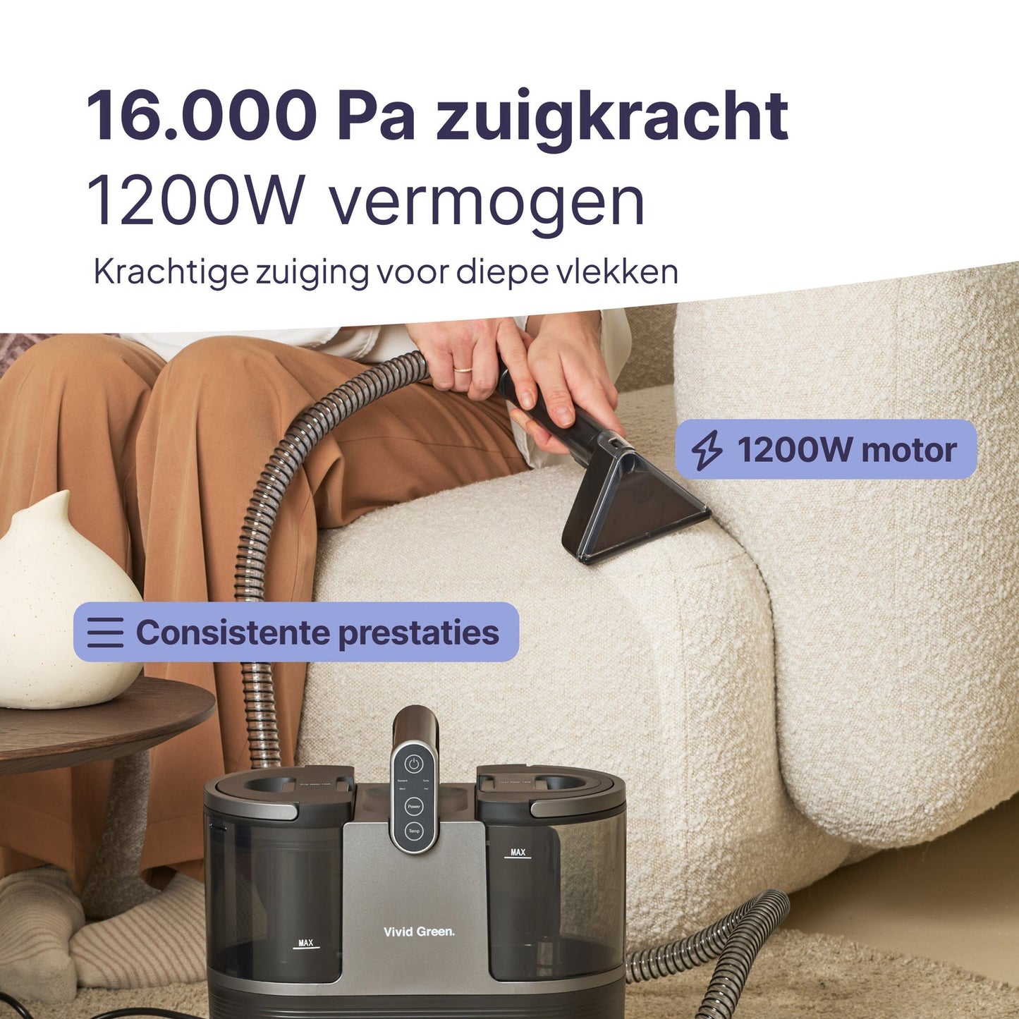 Tapijtreiniger - Krachtige Vlekkenreiniger - Zelfreinigende functie - Diep reinigen