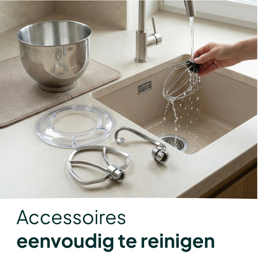 2000W Keukenmachine - Keukenrobot - 6.2L - Keukenmixer - Mixer met Mengkom - Grijs