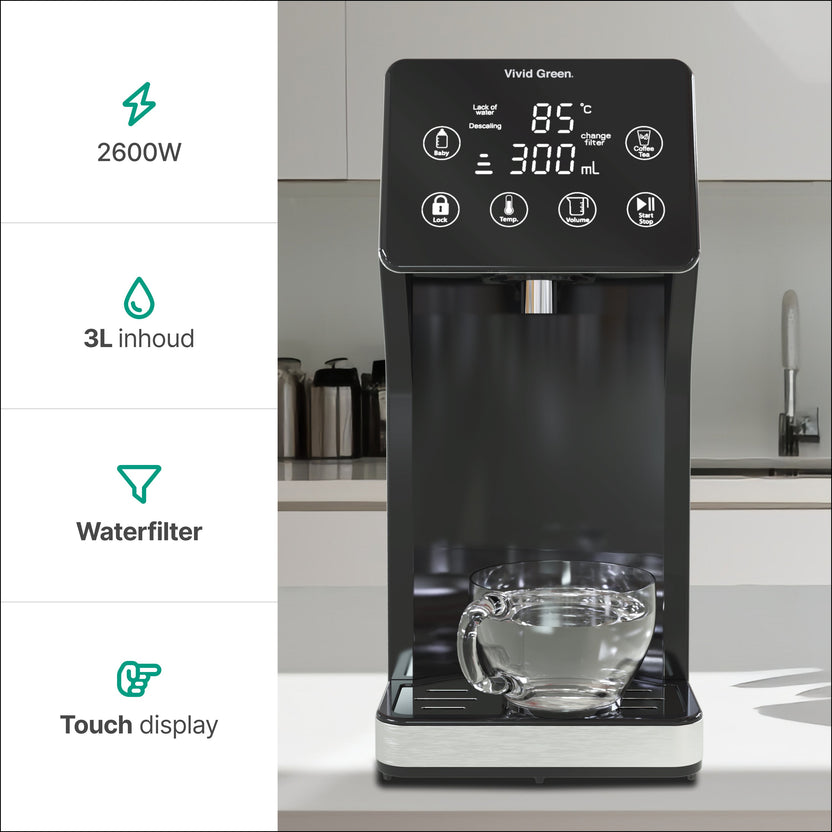 Heetwaterdispenser 3L - 40° 100° -  Instant Waterkoker - RVS