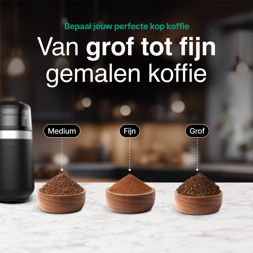 Elektrische Koffiemolen - Koffiebonen Maler - 180W - Zwart